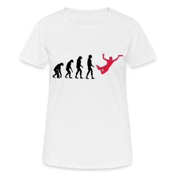 Ultimate Frisbee Evolution - Frauen T-Shirt atmungsaktiv - Weiß - Vorne - AI Model Female 172 dark (172cm)