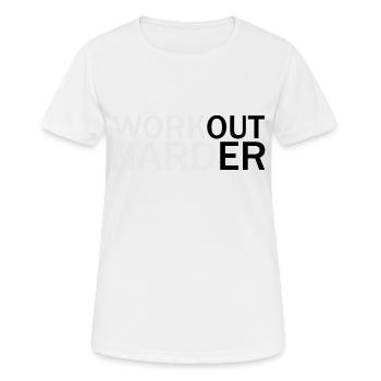 Work hard - Frauen T-Shirt atmungsaktiv - Weiß - Vorne - AI Model Female 172 dark (172cm)