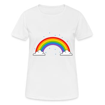 Regenbogen - Frauen T-Shirt atmungsaktiv - Weiß - Vorne - AI Model Female 172 dark (172cm)