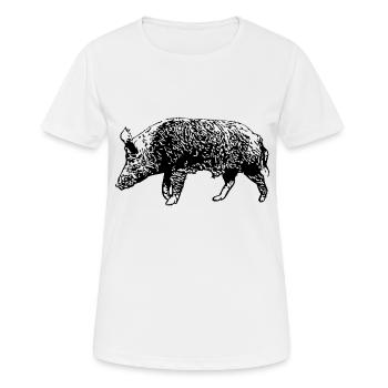 Wild Boar - Women's Breathable T-Shirt - white - Front - AI Model Female 172 dark (172cm)