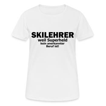 skilehrer - Frauen T-Shirt atmungsaktiv - Weiß - Vorne - AI Model Female 172 dark (172cm)