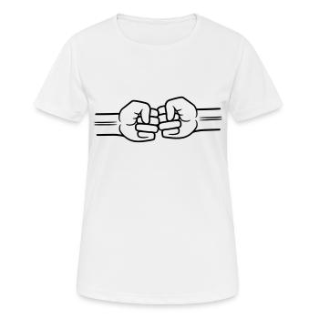 2 Bro Fist Geballte Fäuste Freunde Team Begrüßung - Frauen T-Shirt atmungsaktiv - Weiß - Vorne - AI Model Female 172 dark (172cm)