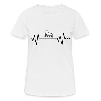 Heartbeat Inline Skateboarding roulant en ligne - T-shirt respirant Femme - blanc - Devant - AI Model Female 172 dark (172cm)