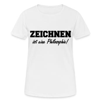 zeichnen ist eine philosophie - Frauen T-Shirt atmungsaktiv - Weiß - Vorne - AI Model Female 172 dark (172cm)
