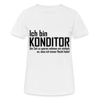 ich bin konditor - Frauen T-Shirt atmungsaktiv - Weiß - Vorne - AI Model Female 172 dark (172cm)