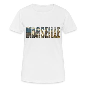 Marseille - T-shirt respirant Femme - blanc - Devant - AI Model Female 172 dark (172cm)