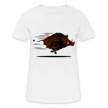 wild boar - Women's Breathable T-Shirt - white - Front - AI Model Female 172 dark (172cm)