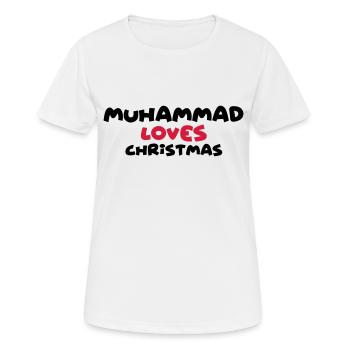 muhammad loves christmas xmas name - Women's Breathable T-Shirt - white - Front - AI Model Female 172 dark (172cm)