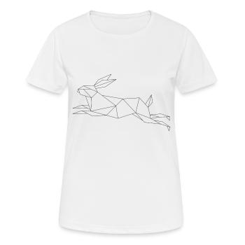 Géométrie du lapin, animal géométrique - T-shirt respirant Femme - blanc - Devant - AI Model Female 172 dark (172cm)