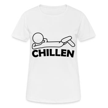 chillen - Frauen T-Shirt atmungsaktiv - Weiß - Vorne - AI Model Female 172 dark (172cm)