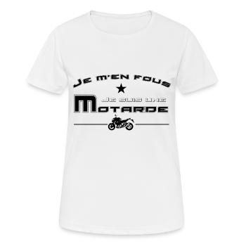 Je suis une motarde - T-shirt respirant Femme - blanc - Devant - AI Model Female 172 dark (172cm)