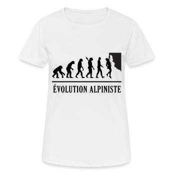 Évolution Alpinisme - Evolution Alpiniste - T-shirt respirant Femme - blanc - Devant - AI Model Female 172 dark (172cm)