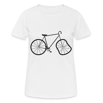 Fahrrad mit Achter - Crash - Frauen T-Shirt atmungsaktiv - Weiß - Vorne - AI Model Female 172 dark (172cm)