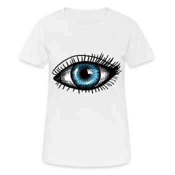 oeil bleu - T-shirt respirant Femme - blanc - Devant - AI Model Female 172 dark (172cm)