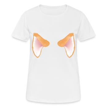 Katzenohren einer orangenen Katze - Frauen T-Shirt atmungsaktiv - Weiß - Vorne - AI Model Female 172 dark (172cm)