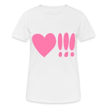 Coeur avec point d’exclamation Pink - T-shirt respirant Femme - blanc - Devant - AI Model Female 172 dark (172cm)