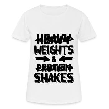 Fitness protein shake - Frauen T-Shirt atmungsaktiv - Weiß - Vorne - AI Model Female 172 dark (172cm)