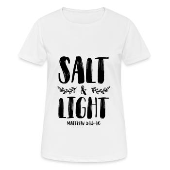 sel et lumière bible - T-shirt respirant Femme - blanc - Devant - AI Model Female 172 dark (172cm)