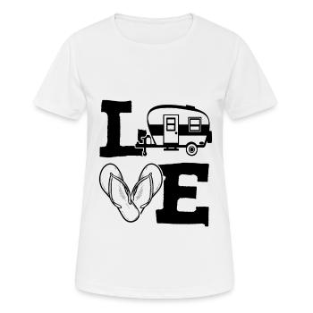 Ich Liebe Camping Camp - Frauen T-Shirt atmungsaktiv - Weiß - Vorne - AI Model Female 172 dark (172cm)