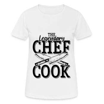 Chef cuisinier cuisine devise - T-shirt respirant Femme - blanc - Devant - AI Model Female 172 dark (172cm)
