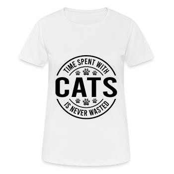 chats cat 1 - T-shirt respirant Femme - blanc - Devant - AI Model Female 172 dark (172cm)