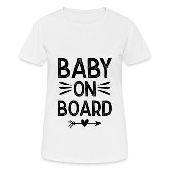 Baby on Board - Frauen T-Shirt atmungsaktiv - Weiß - Vorne - AI Model Female 172 dark (172cm)