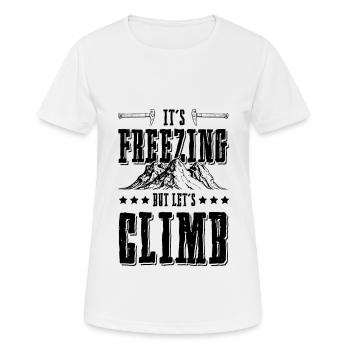 frost berge Eisklettern - Frauen T-Shirt atmungsaktiv - Weiß - Vorne - AI Model Female 172 dark (172cm)