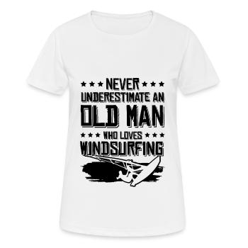 vieux homme windsurfing - T-shirt respirant Femme - blanc - Devant - AI Model Female 172 dark (172cm)