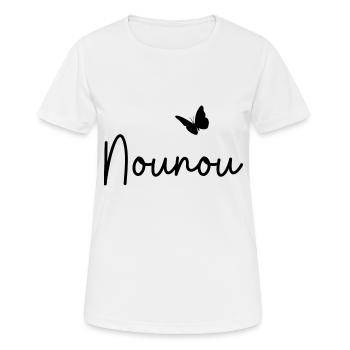 nounou - T-shirt respirant Femme - blanc - Devant - AI Model Female 172 dark (172cm)