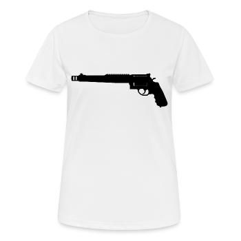 Smith & Wesson Revolver 500 S&W Trommelrevolver. - Frauen T-Shirt atmungsaktiv - Weiß - Vorne - AI Model Female 172 dark (172cm)