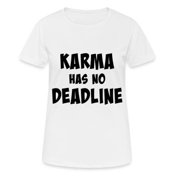 Karma n’a pas de date limite - T-shirt respirant Femme - blanc - Devant - AI Model Female 172 dark (172cm)
