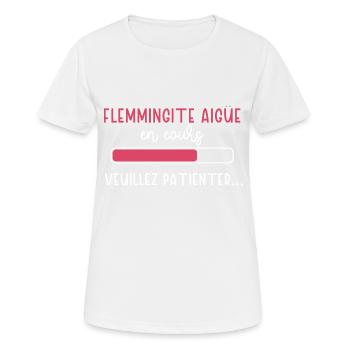 Flemmingite aigüe en cours cadeau humour femme - T-shirt respirant Femme - blanc - Devant - AI Model Female 172 dark (172cm)