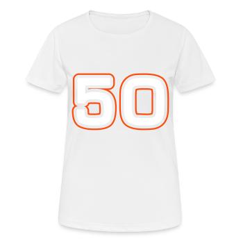 50 number symbol - Women's Breathable T-Shirt - white - Front - AI Model Female 172 dark (172cm)