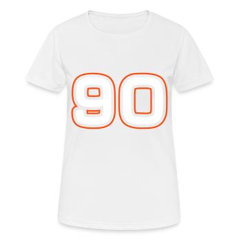 90 number symbol - Women's Breathable T-Shirt - white - Front - AI Model Female 172 dark (172cm)