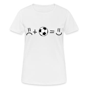Fußball Fußballer glücklich Fußballspieler Fan - Frauen T-Shirt atmungsaktiv - Weiß - Vorne - AI Model Female 172 dark (172cm)