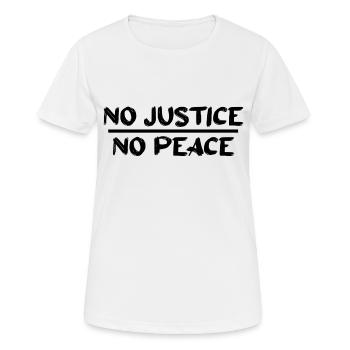 No Justice No Peace - Women's Breathable T-Shirt - white - Front - AI Model Female 172 dark (172cm)