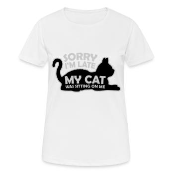 sorry cat was sitting - Women's Breathable T-Shirt - white - Front - AI Model Female 172 dark (172cm)
