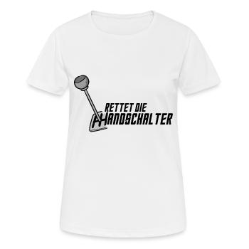 Rettet die Handschalter - Frauen T-Shirt atmungsaktiv - Weiß - Vorne - AI Model Female 172 dark (172cm)