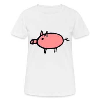 Cochon - T-shirt respirant Femme - blanc - Devant - AI Model Female 172 dark (172cm)