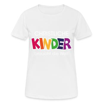 christliche Kinder - Frauen T-Shirt atmungsaktiv - Weiß - Vorne - AI Model Female 172 dark (172cm)
