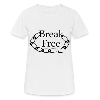 Break Free - lettrage avec image - T-shirt respirant Femme - blanc - Devant - AI Model Female 172 dark (172cm)