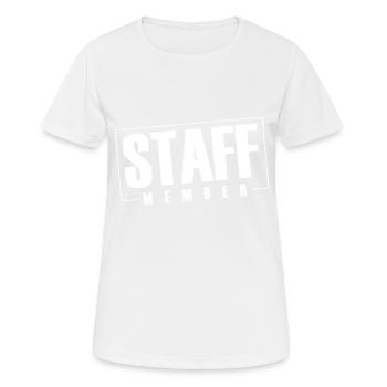 Membres du personnel - T-shirt respirant Femme - blanc - Devant - AI Model Female 172 dark (172cm)