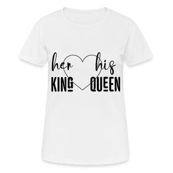 Ihr König Seine Königin schwarze Version - Frauen T-Shirt atmungsaktiv - Weiß - Vorne - AI Model Female 172 dark (172cm)