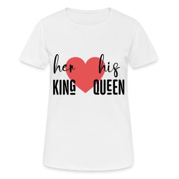 Her King His Queen - Women's Breathable T-Shirt - white - Front - AI Model Female 172 dark (172cm)