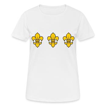 Fleur De Lys / 3 - Frauen T-Shirt atmungsaktiv - Weiß - Vorne - AI Model Female 172 dark (172cm)