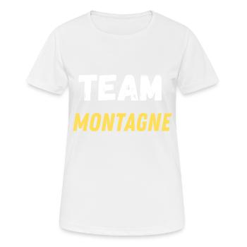 team montagne - T-shirt respirant Femme - blanc - Devant - AI Model Female 172 dark (172cm)