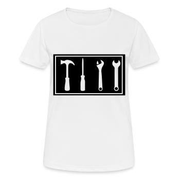 tool - Women's Breathable T-Shirt - white - Front - AI Model Female 172 dark (172cm)