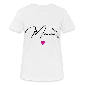 Bientôt maman - T-shirt respirant Femme - blanc - Devant - AI Model Female 172 dark (172cm)