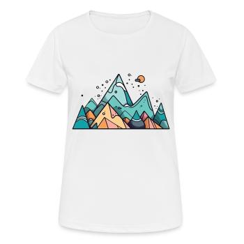 Berg - Frauen T-Shirt atmungsaktiv - Weiß - Vorne - AI Model Female 172 dark (172cm)