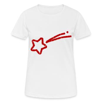 Étoile filante dessinée à la main - T-shirt respirant Femme - blanc - Devant - AI Model Female 172 dark (172cm)